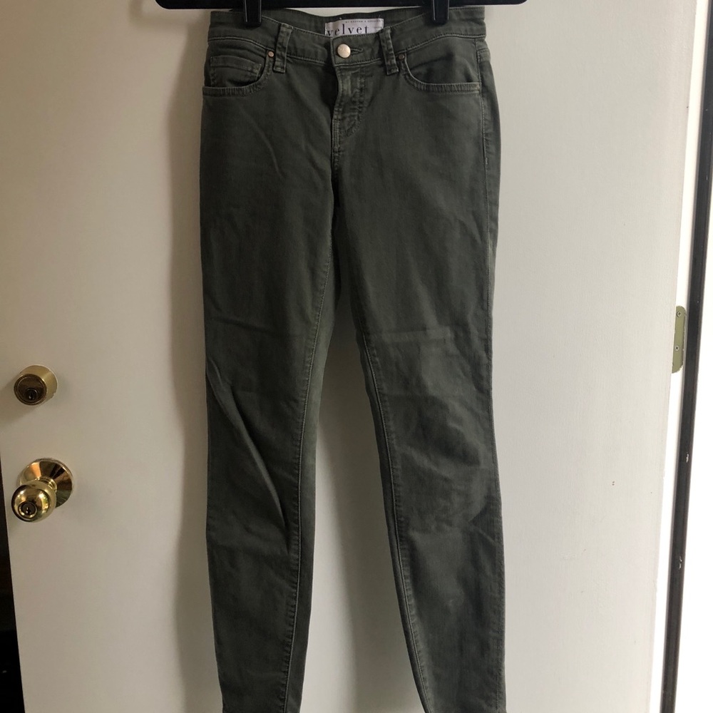 Olive colored jeans